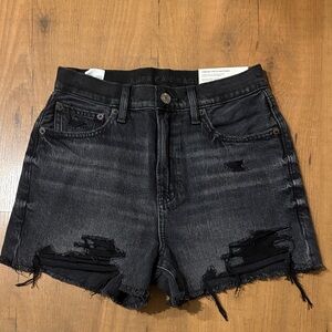 American Eagle Outfitters Dark Gray Distressed Jean Shorts